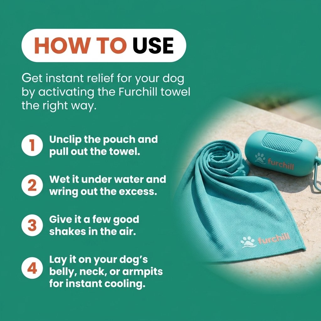 FurChill Clip-On 3D CoolMesh Instant Cooling Towel