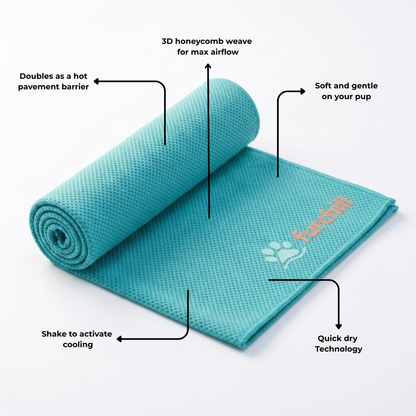 FurChill Clip-On 3D CoolMesh Instant Cooling Towel