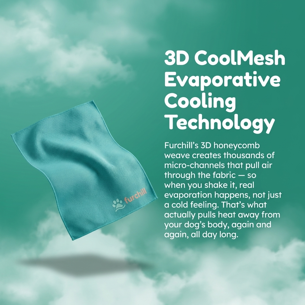 FurChill Clip-On 3D CoolMesh Instant Cooling Towel