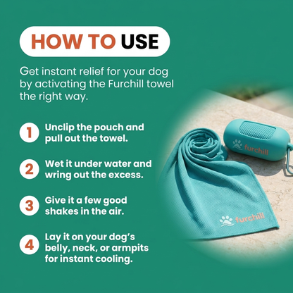 FurChill Clip-On 3D CoolMesh Instant Cooling Towel